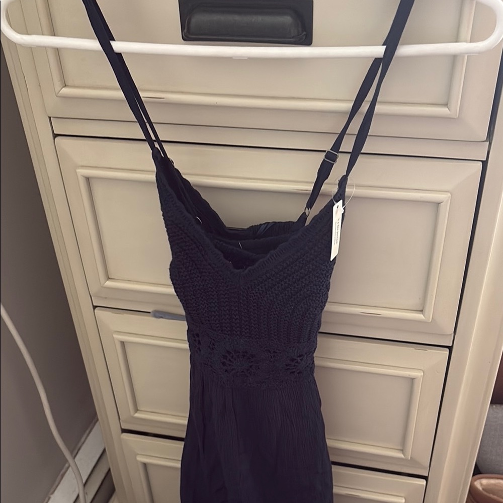 Navy Blue Crochet Dress